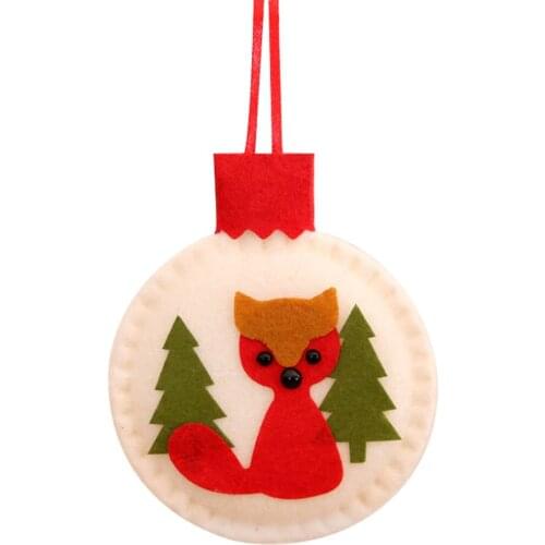 Christmas Fabric Round Pendant Family Christmas Tree Pendant Cute Small Round Ball Pendant Christmas Tree Pendant