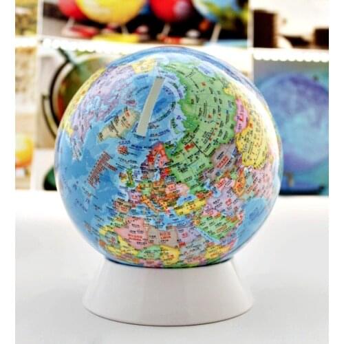 Dia 13cm High-definition Terrestrial Globe English And Chinese Childrens Toys Saving Money Savings Students Present 2021