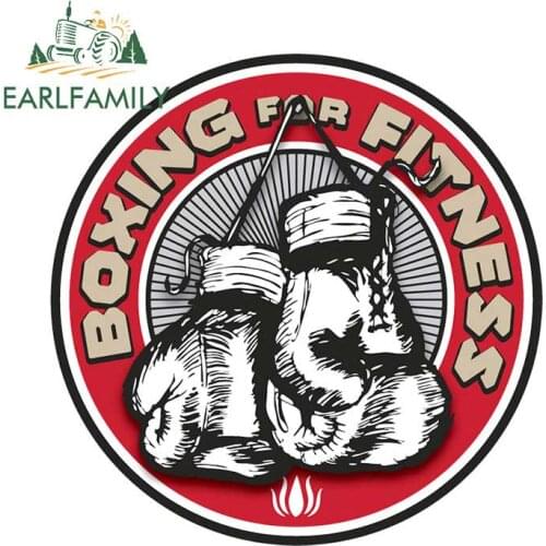 EARLFAMILY 13cm x 13cm Sprot Car Sticker Boxing for Fitness Decal Vinyl Rear Windshield Trunk Stickers Waterproof Car Styling