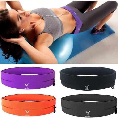 Double Zipper Elastic Sports Waist Bag Unisex Waterproof Travel Pouch For Running Cycling Yoga Money Phone Outdoor Bag Belt Y6T1