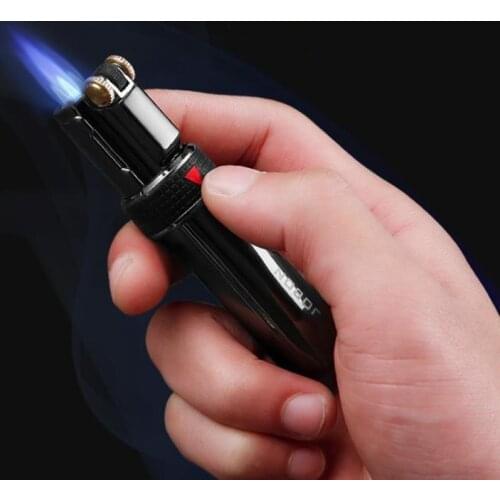 2019 new Windproof Cigarette Lighter Metal Gas Lighter Cigarettes Torch Lighter Turbo Jet 1300 C Butane Lighters Long strip