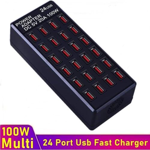 Tongdaytech 100W Multi USB Fast Charger 24 Port Usb Charger Quick Charge Carregador Charging Station For Iphone Samsung Xiaomi
