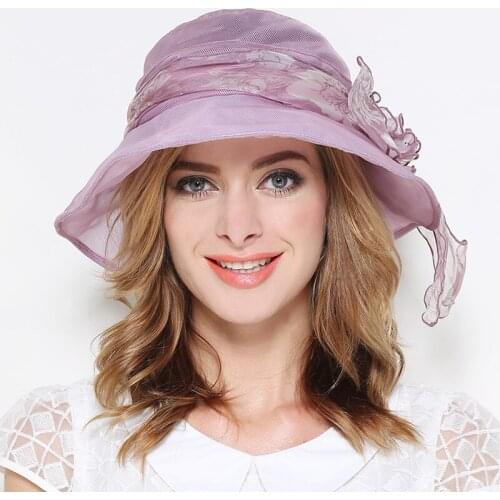 Spring Summer Silk Sun Protection Hat Women Sunshade Sunscreen Folding Autumn Casual Cap Female Leisure Anti-UV Visor Hats H6820