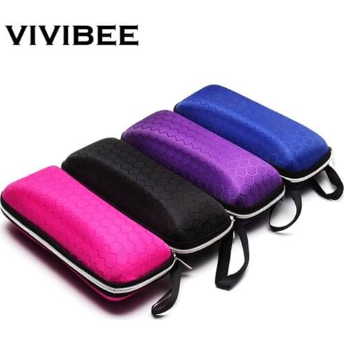 VIVIBEE Women Black EVA Fabric Sunglasses Case Zipper Waterproof Sun Glasses Bag Hard Men Eyeglasses spectacle Box