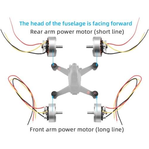 For DJI FPV Drone Original Arm Motor Spare Part Front Rear Arm Motor with Cable for FPV Combo Aircraft Motors Repair Replacement