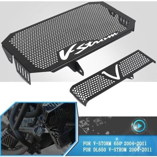 For Suzuki VSTORM 650 DL650 V-Strom 2004-2011 2010 2009 2008 Motorcycle Radiator Guard Grille Protector Aluminum Cover Black