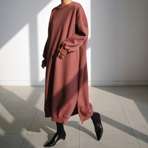 Johnature 2021 New Korean Simple Long Women Hoodies Spring Casual O-neck Loose O-neck Female Sweatshirts