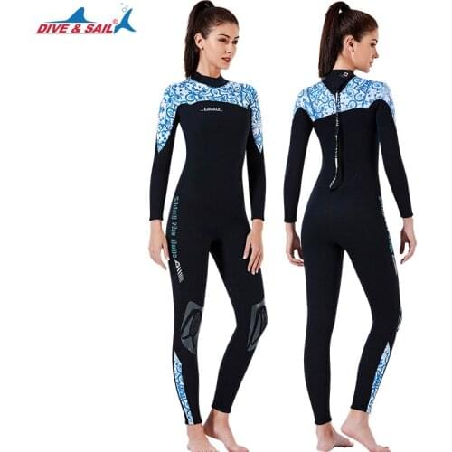 Womens Wetsuit Full 3mm Neoprene Surfing Scuba Diving Snorkeling Swimming Suit Mens Girls Matching Couples One Piece Long Sleeve
