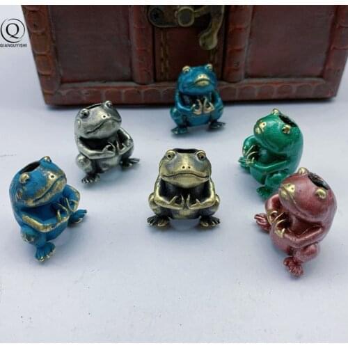 Animal Frog Sculpture Brass Umbrella Rope Beads DIY Knife Accessory Keychain Pendant EDC Outdoor Survival Tool Lanyard Hanging