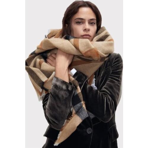 Winter Scarf Women Soft Cashmere Scarves Wraps Tassel Shawl Thicken Warm Unisex Basic Blanket Tartan Plaid Pashmina Stoles