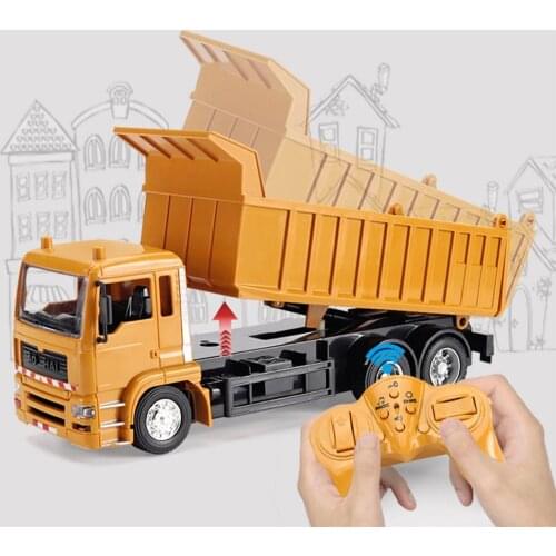 1:24 Remote control Excavator DumpTruck Crane Blender With Light Vehicle Simulation Alloy Plastic RC Engineering toys for Kids