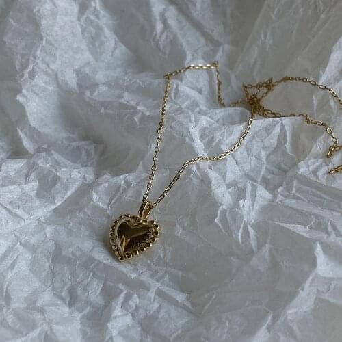 1PC chic 11mm*11.5mm 100% Authentic 925 Sterling silver Love Heart shape with Beads Pattern Necklace pendant Fine jEWELRY TLX603