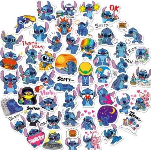 10/20/30/40/50PCS Disney Stitch Stickers Skateboard Luggage ​Guitar Laptop Cool Cartoon Anime Waterproof Sticker Kids Toys Gift
