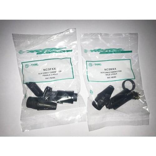 2PCS/lot original FOR NEUTRIK connector 1PCS NC3MXX & 1PCS NC3FXX Male et femelle Un ensemble 3 Broches XLR Connecteur