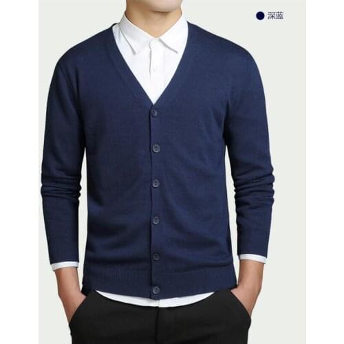 2020 New Autumn Casual Cardigan V-neck Cotton Sweater Winter Men Knitted sweater Long Sleeve Cardigan Mens Clothes