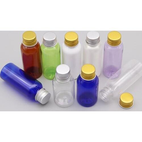 30ml Small Size Aluminum cap Plastic Bottles For Liquid Soap Shower Gel Hair Conditioner Refillable Cosmetic Containers Travel