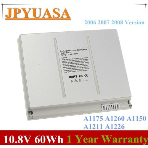 7XINbox 10.8V 60Wh A1226 A1175 Laptop Battery For Apple MacBook Pro 15" A1175 A1260 A1150 A1211 A1226 MA600LL/A MA680LL/A