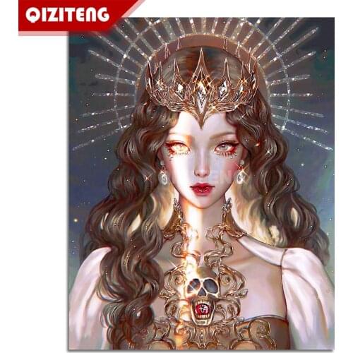 QIZITENG DIY Diamond Painting Fantasy Woman Picture 5D Diamond Embroidery Rhinestone Square Round Mosaic Cross Stitch Gift