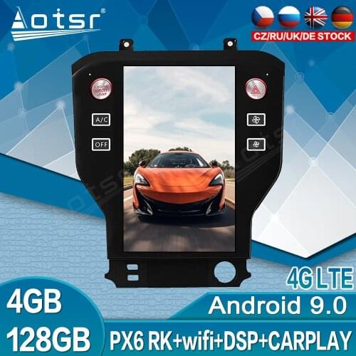 For Ford Mustang 2015 - 2019 Car Multimedia GPS Navigaiton 128GB Tesla Big Screen Radio Tape Recorder DVD Video Player Stereo 2K