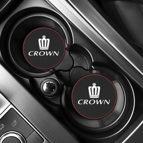 Car Cup Holder Mat Leather Water Coaster Decoration For Toyota CROWN 2010-2020 Car Styling Accessories