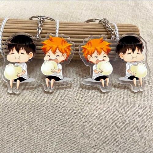 1pcs Anime Haikyu Nekoma High School Volleyball Kozume Kenma Kiyoko Pendant Keychain Keyrings