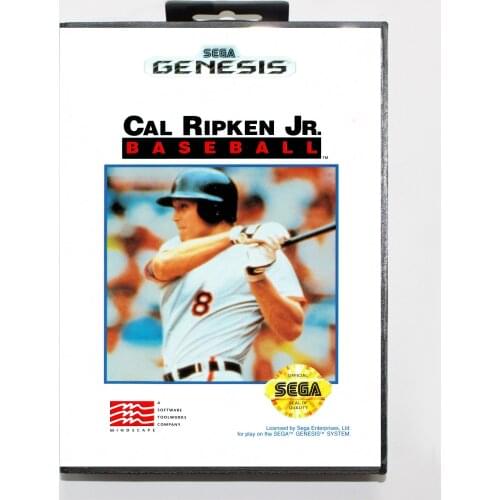 Cal Ripken Jr. Baseball with Retail Box 16bit MD Game Card For Sega Mega Drive/ Genesis