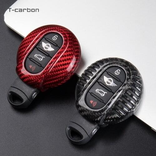 Carbon Fiber Key Case Cover Shell Keychain For MINI Cooper F54 F55 F56 F60 S ONE JCW F57 Auto Accessories