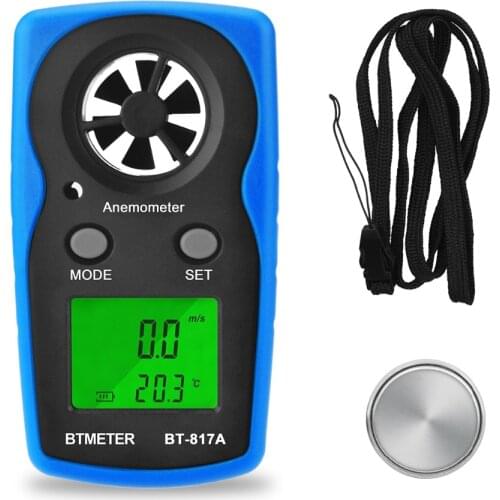 BTMETER BT-817A LCD Digital Wind Speed Meter Anemometer Wind Speed Meter -10~45ºC Temperature Tester Anemometro