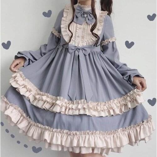 Kawaii Gothic Loli Dress Soft Sister Lolita Dress Cocoa Milkshake Lolita Daily Retro Tea Party Girl Op Victorian Princess Dress