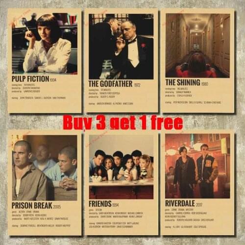 Classic Movie Kill Bill Joker The Walking Dead La La Land The 100 kraft Paper high quality poster wall sticker