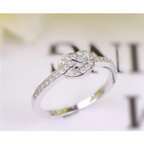 100% 925 Sterling Silver Infinity Knot Ring Simple Midi Knuckle Rings For Women Wedding Valentine Gift bague argent 925 femme