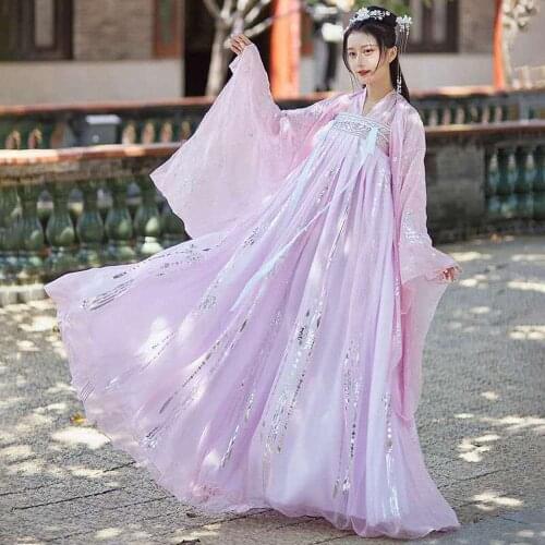 Summer Chinese Hanfu Princess Dress Women Fairy Folk with Kimono Female Dance Oriental Costume Chinese Clothes
