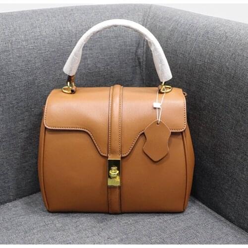 Women Fashion Genuine Leather Handbags Soft Hasp Womens Shoulder Crossbody Bags Luxury Females Brand Designer Clutches Hotsale