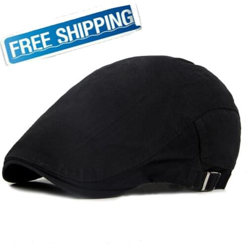 New Spring Summer Sun Hats for Men Classic Western Newsboy Caps Cotton Blend Beret Caps Flat Brim Adjustable Men Berets Cap