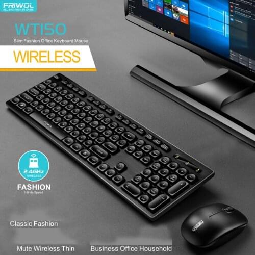 Youang - Wt150 wireless keyboard and mouse set, 2.4G, for desktop and laptop, silent game