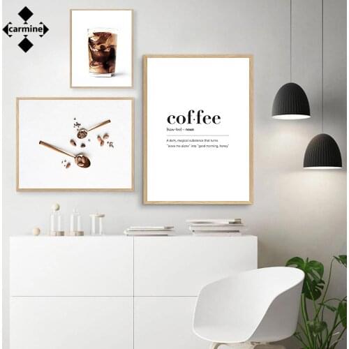 Kitchen Food Wall Art Canvas Wine Coffee Letters Wall Painting Modern Style Posters and Prints for Living Room Nordic Decoration