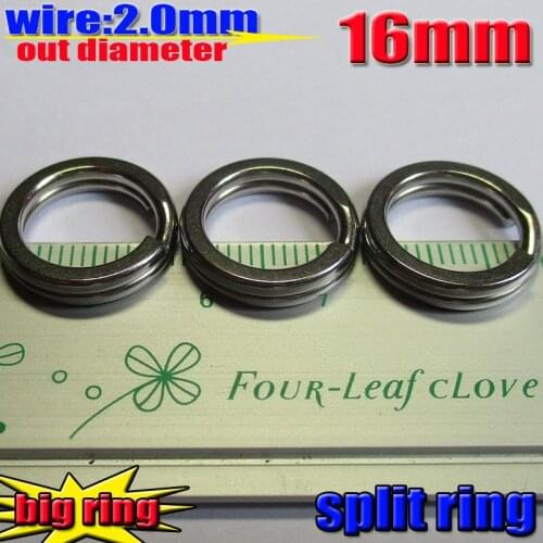 2019new the biggest split rings size:16MM wire 2.0mm quantity:200pcs/lot 304 stainless steel