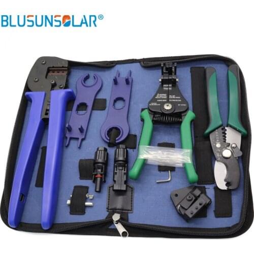 1 Set Tool Box Crimping Pliers / Stripper/ Cable Cutter/ Connector Spanners /Wrench Tool Set For Solar System