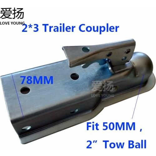 Galvanized Steel Fit 50mm/2" Tow Ball Hitch Trailer Coupler