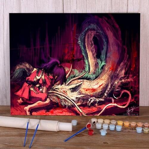 Portrait Bleed Coloring By Numbers Painting Complete Kit Acrylic Paints 40*50 Paiting By Numbers New Design For Handicraft