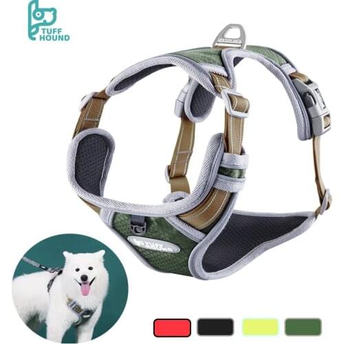 Dog Harness Vest Adjustable Reflective Nylon Soft Mesh Padded Durable Lightweight Pet Training Harnesses for Medium Large Dogs