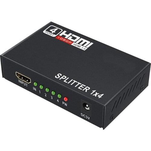 HDMI Splitter HDCP 4K 1x4 1 in 4 out Power Signal Amplifier 1080P 3D 1x4 Audio Spliter HDMI Converter 1x4 HDMI Adapter