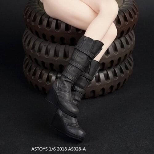As028 1/6 Scale Trendy Mid-tube Combat Boots With Boots Suitable For 12-inch Detachable Foot Dolls Action Figure Body In Stock