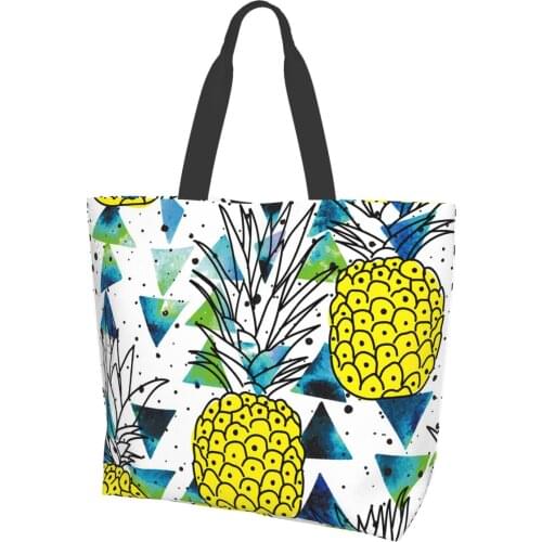 Tropical Fruits Pineapple Womens Handbags Beach Bags Large Capacity Shoulder Shopping Totes Travelling Bags Summer 2021