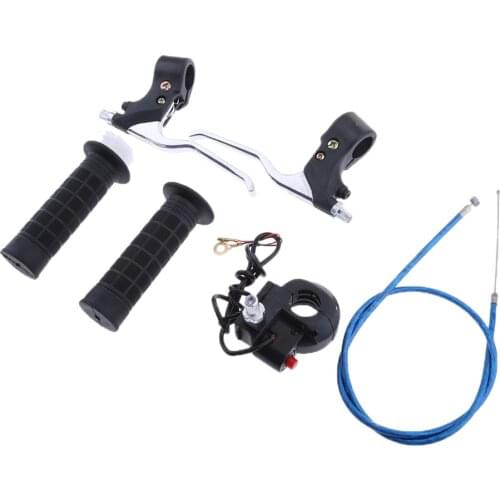Throttle Cable Control Handle Grips Kill Switch Brake Levers Kit For 2 Stroke 47CC 49CC Mini Pocket Bike