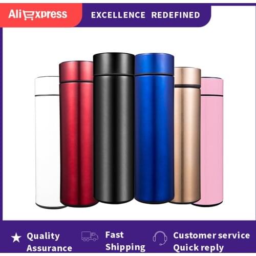 Smart Insulation Cup Water Bottle Led Digital Temperature Display Stainless Steel Thermal Mugs Intelligent Insulation Cups 500ML