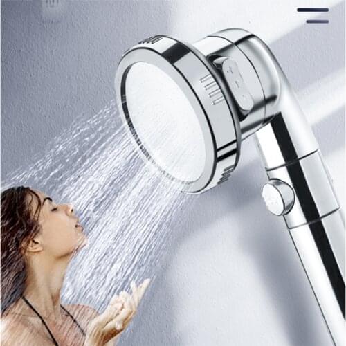 Bathroom 3-Function SPA Shower Head With Switch On/Off Button High Pressure Anion Filter Bath Head Water Saving Shower Heads