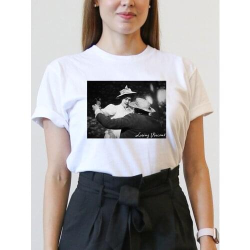 Vintage female T-shirt Cotton Aesthetic Printed Summer Fashion White Tee Tops Harajuku Stylish Casual womens Large Size Tshirt