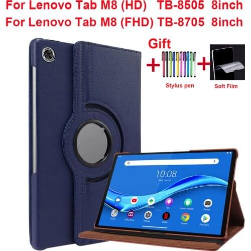 360 Rotating Stand Tablet Cover For Lenovo Tab M8 FHD TB-8705F/TB-8705N HD TB-8505F/X/FS 8" Funda Case M8 TB-8705 TB-8505 8 inch