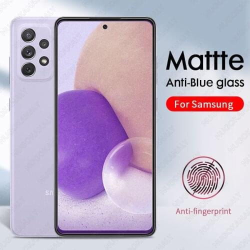 Anti Blue Light Matte Tempered Glass For Samsung Galaxy A72 A52 A32 A12 A31 A51 A71 A21S A10 A50 M21 M31 Glass Screen Protector